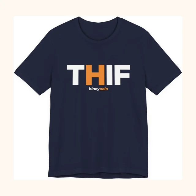 THIF tee, navy, front